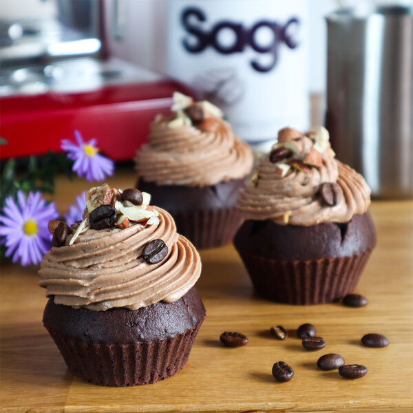 Čokoládové cupcakes s čokoládovo-kávovým krémem 